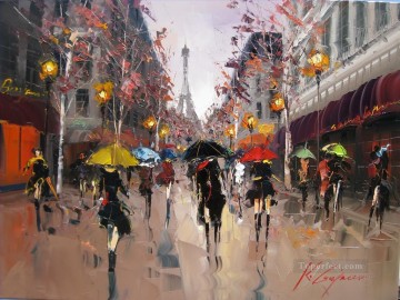 カル・ガジュム パリの街並みのロマンス Oil Paintings
